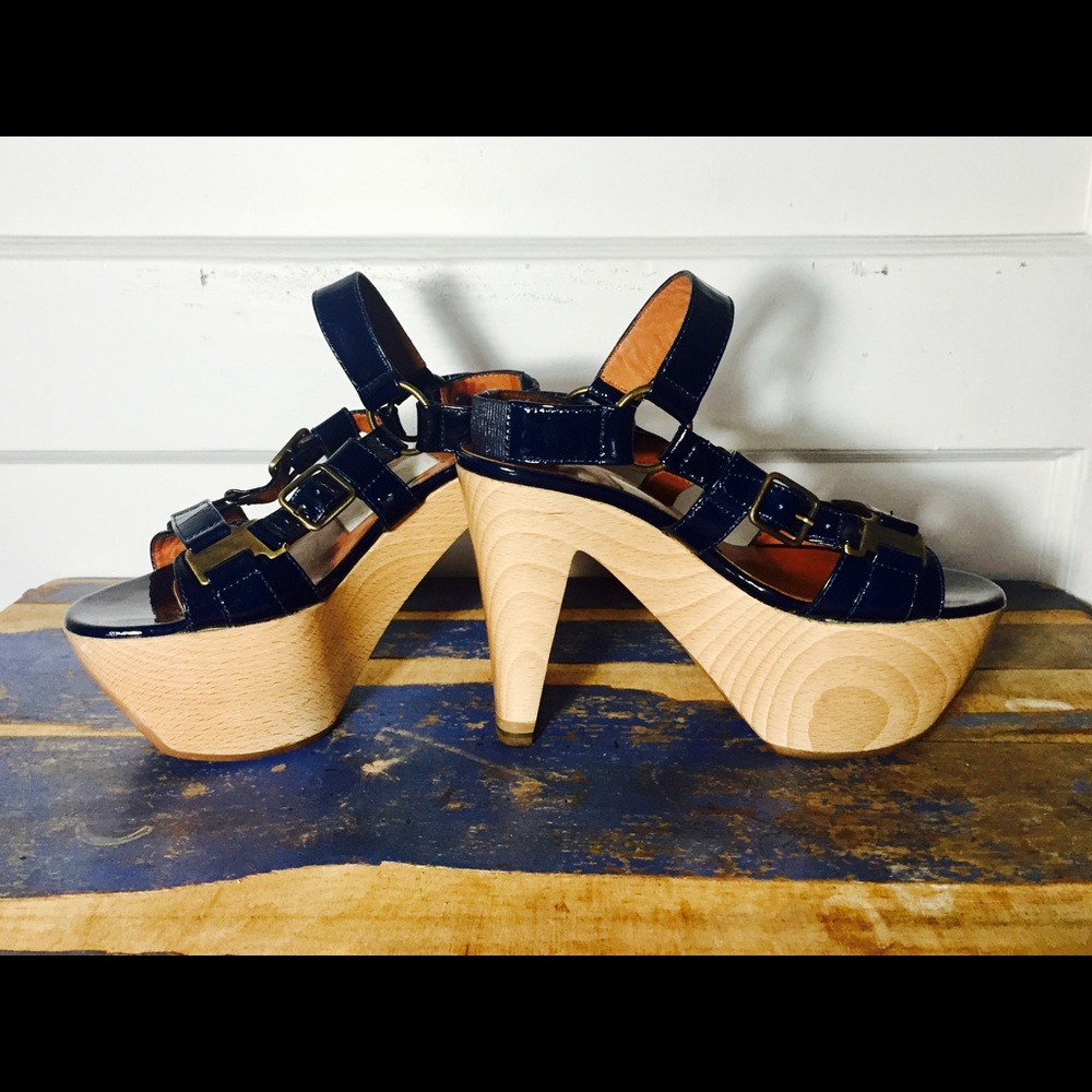 Lanvin wood platform heels